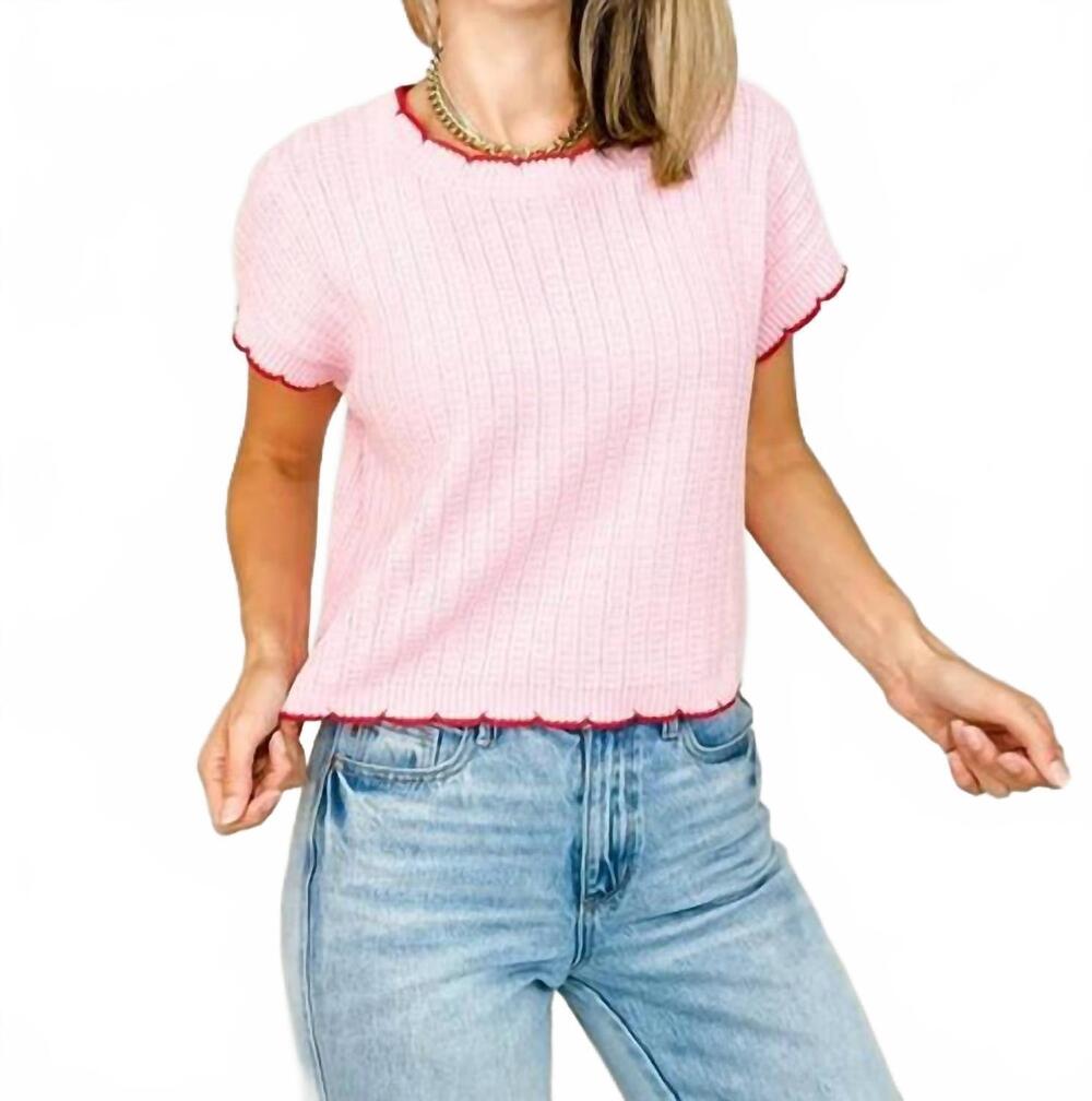 NEW SO ME mandy light weight sweater in pink/red